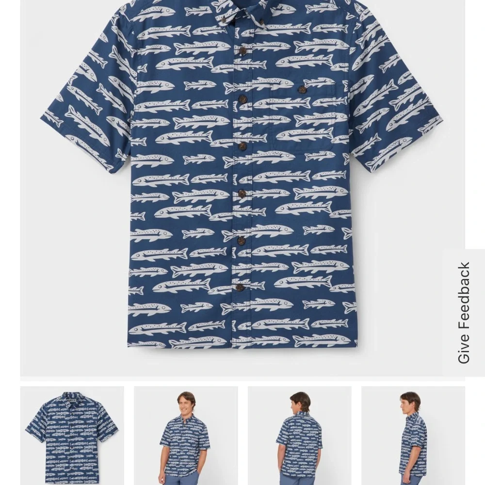 NWT Duluth Trading Co Men’s 3XL Action Shirt Blue Alligator Print Short Sleeve - Picture 7 of 8